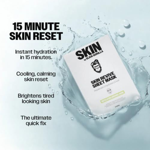 Slick Gorilla Hydrating Sheet Face Masks for Men - 3 Pack