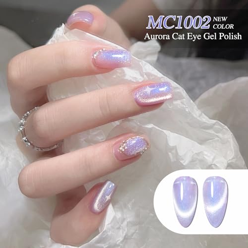 Double Rhythm 6-Piece Cat Eye Gel Nail Polish Set with Magnetic Tool