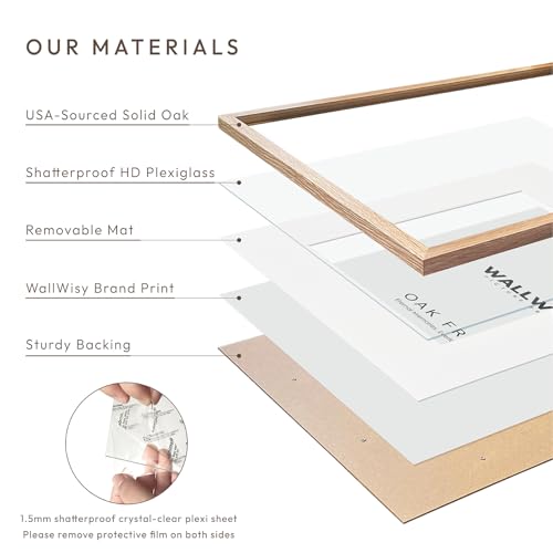 Natural Oak 4x6 Picture Frame Set of 2 with Mat for 3x5