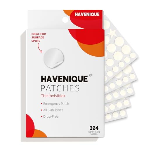 Havenique Hydrocolloid Acne Patches - 324 Count Pimple Spot Treatment