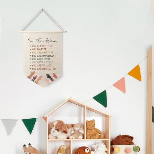 Inclusive Canvas Hanging Pennant Banner - 'You Belong Here' Decor