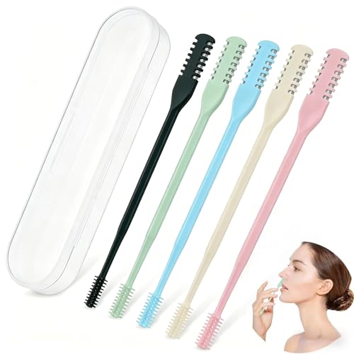5-Pack Manual Nose Hair Trimmer Set - 2-in-1 Nasal Hair Remover
