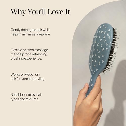Kitsch Smooth & Polish Hair Brush Coastal Blue - Detangler & Shine Enhancer