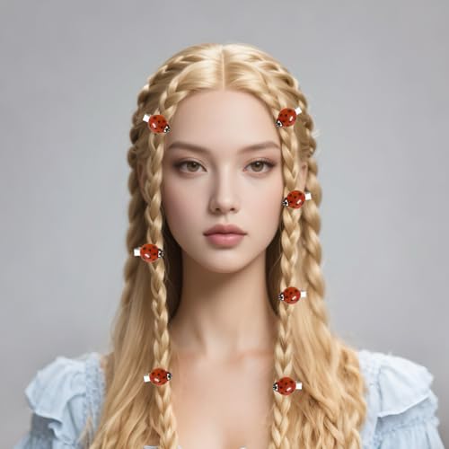 10 Pcs Ladybug Hair Clips Set for Teens & Women - Cute Decorative Accessories