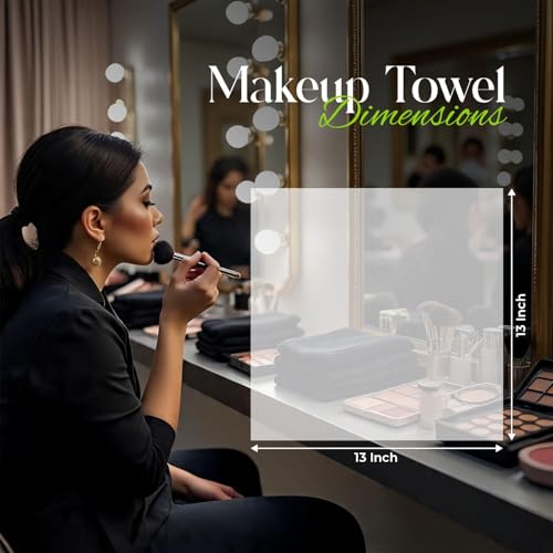 Hello Beauty Black Makeup Towels Pack of 6 - Ultra Soft Reusable Face Cloths