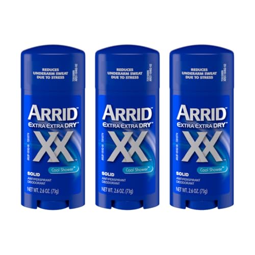 Arrid Extra Extra Dry Antiperspirant Deodorant, Cool Shower, 2.6 oz (Pack of 3)