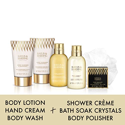 Baylis & Harding Luxury Pamper Present Gift Set for Women - Citrus Fragrance, Complete Spa Ritual, Vegan & Recyclable Packaging