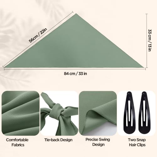 HBselect 4PCS Triangle Bandanas for Women - Black, Beige, Green, Brown