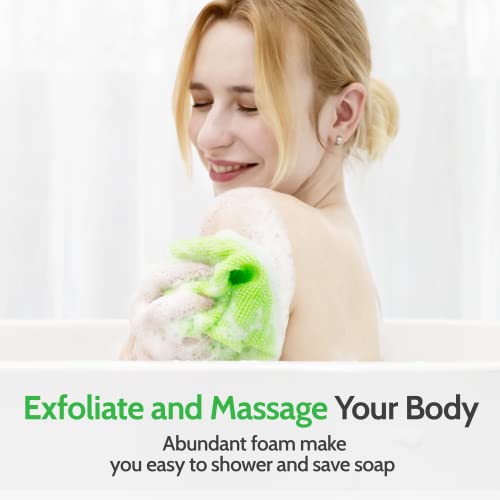 Modu 3 PCS Long Exfoliating Washcloth Set - Back Scrubber & Loofah