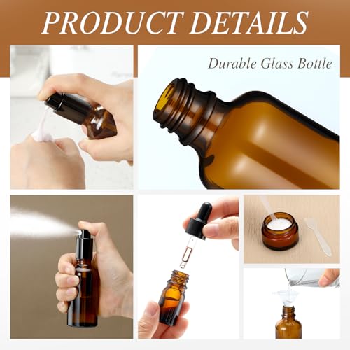 Jingmore 13-Piece Glass Travel Skincare Container Set with Toiletry Bag