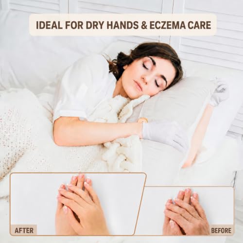 Smilco 100% Cotton Gloves - 3 Pairs One Size for Dry Hands, Eczema & Jewelry Inspection
