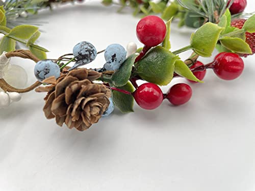 Handmade Christmas Flower Crown Wreath for Women - Berry Garland Headpiece