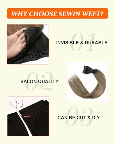 Mofyue 26 Inch Straight Synthetic Hair Extensions, Ombre Honey Blonde, 3 Pack