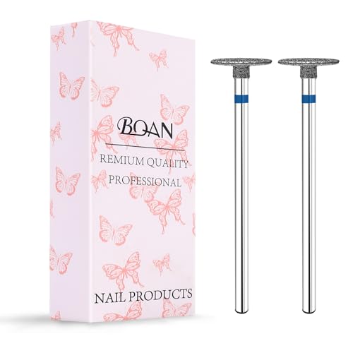 BQAN Diamond Cuticle Drill Bits Set - 2 Pcs 3/32" Shank