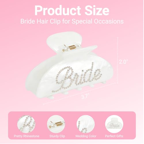 Bride Hair Claw Clip - Sparkling Wedding Accessory for Bachelorette Party
