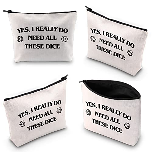YES I NEED DICE Makeup Bag - Portable Cosmetic Pouch for Gamers