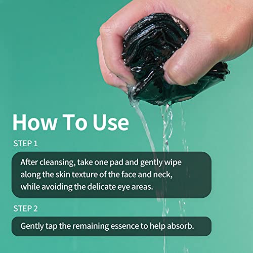 Dermalogy Charcoal Facial Cleansing Pads with PHA & LHA - 60 Deep Pore Masks for Normal & Oily Skin