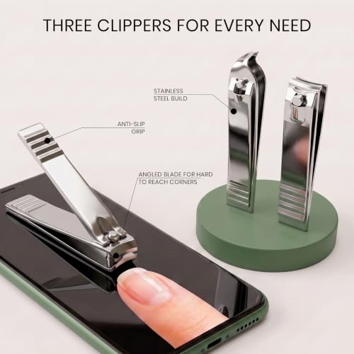 Utopia Care 16-Piece Professional Manicure Set - Green Stainless Steel Kit