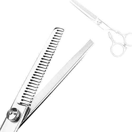 Himart Silver Hair Cutting Scissors Kit with Thinning Shears & Comb for Men & Women