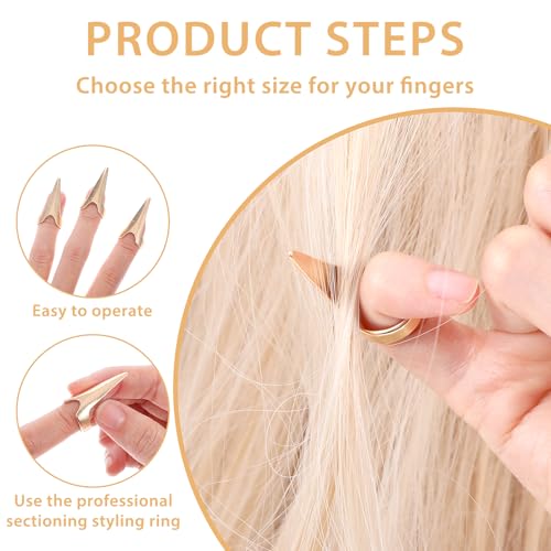 10Pcs Hair Braiding Aid Rings - Gold & Silver Nail Covers
