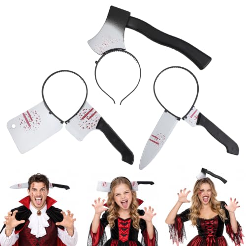 NUOBESTY Creepy Knife Headband Halloween Costume Accessory - Spooky Horror Hairpiece