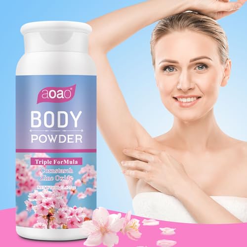 AOAO Talc-Free Body Powder for Women - Anti-Chafing & Moisture Control 2-Pack