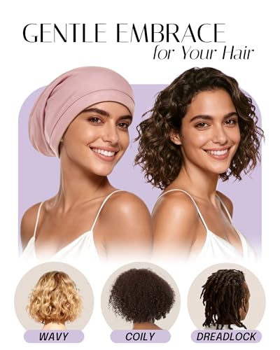 OLESILK 100% Mulberry Silk Bonnet for Sleeping - Adjustable Hair Wrap
