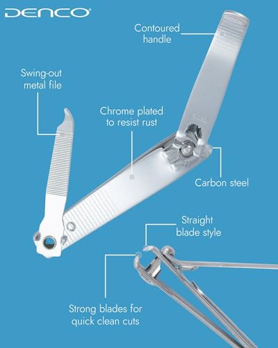 Denco Straight Cut Toenail Clipper – Heavy-Duty Stainless Steel