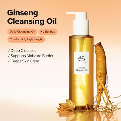 Beauty of Joseon Ginseng Cleansing Oil Waterproof Makeup Remover for Sensitive, Acne-Prone Facial Skin. Korean Skin Care for Men and Women, 210ml, 7.1 fl.oz