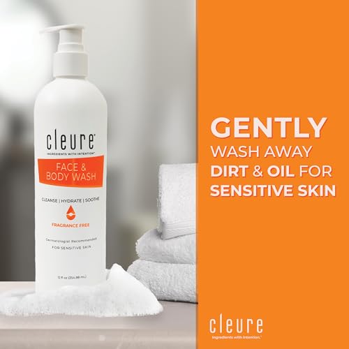 Cleure Fragrance Free Body Wash for Sensitive Skin & Eczema - 12 oz (Pack of 1)
