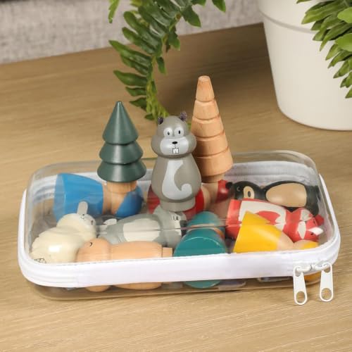 NovaHF 2-Pack Clear Hard Plastic Zipper Storage Cases - 7.87x4.72 in