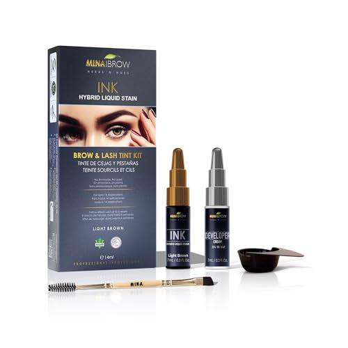 MinaiBrow iBrow Ink Hybrid Liquid Tint Kit - Light Brown, 14ml
