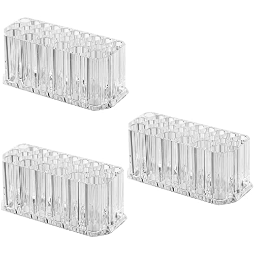Foraineam 3-Pack Acrylic Makeup Organizer for Eyeliner, Lip Liner, and Brushes