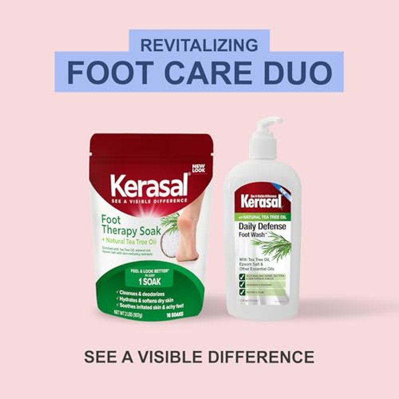Kerasal Daily Defense Foot Wash Daily Cleanser for Feet, 12 Ounce (Packaging May Vary)