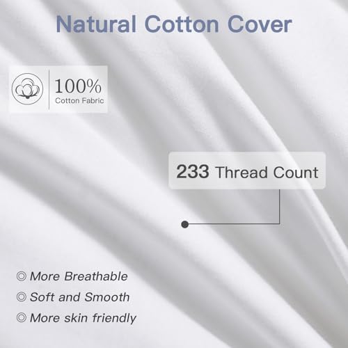 OTOSTAR 12x20 Down Alternative Throw Pillow Insert - Soft Cotton Cover