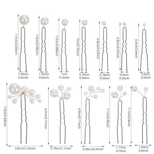 12pcs Pearl Hair Pins for Brides & Bridesmaids - Elegant Wedding Accessories