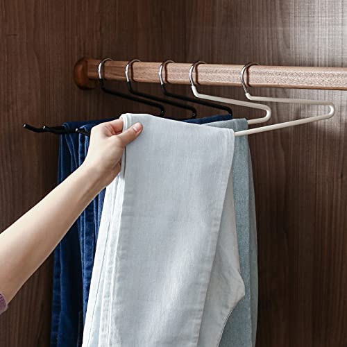 SHIMOYAMA Semi-Open Trouser Hangers - 5 Pack Space-Saving Design