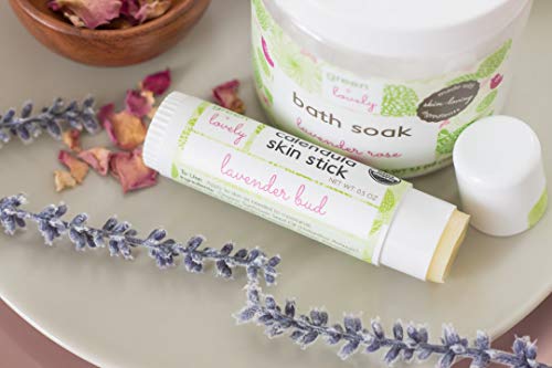 Green + Lovely Organic Calendula & Lavender Skin Stick Set - 2 Pack, 0.5 oz Moisturizing Balm for Hands & Body