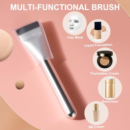 Beautyfactor Flat Foundation Brush with Sponge - Flawless Makeup Tool