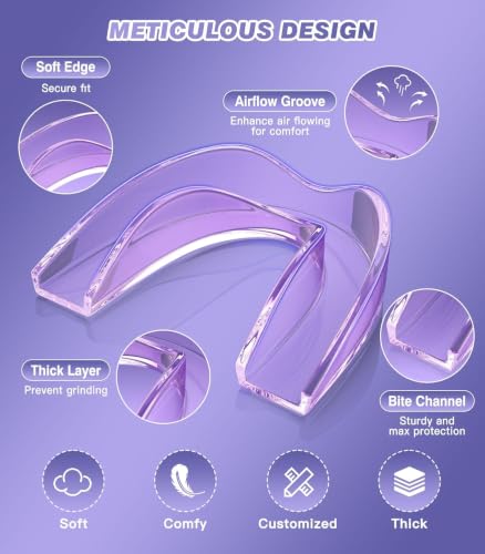 Mouth Guard for Sleeping - Anti Grinding Guard, Small Size, Purple