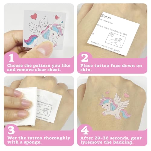 104 PCS Unicorn Temporary Tattoos for Kids - Safe & Fun Party Favors