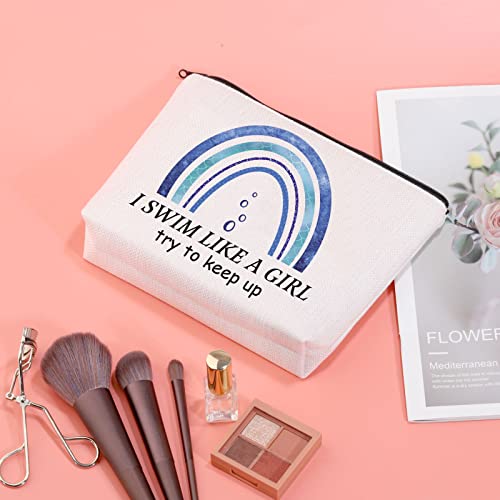 I Swim Like A G Makeup Bag - Swimming Lover Cosmetic Pouch Gift