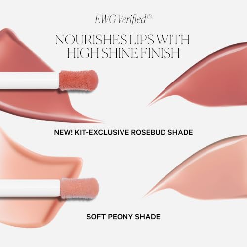Well People Fresh Picks Lip Oil Duo Kit - Soft Peony & Rosebud, 0.14 Fl Oz Each