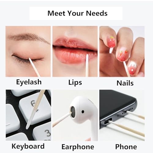 1300PCS Microblading Cotton Swabs with Wooden Sticks, Precision Pointed Tips, Bulk Pack for Makeup & Cleaning