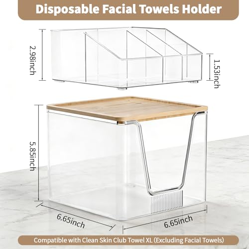 SPOSPO Clear 2-in-1 Disposable Facial Towel Holder & Organizer