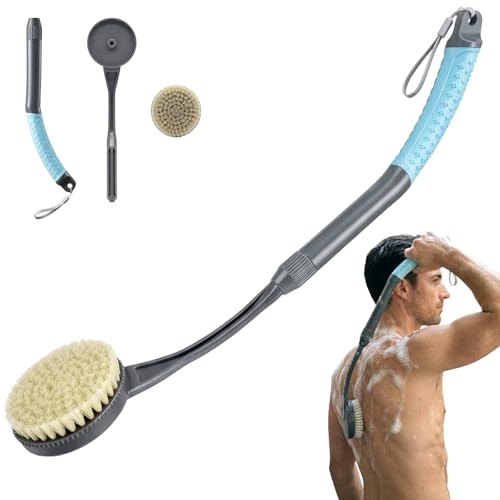 Gobiteli Long Handle Back Scrubber - Exfoliating Shower Brush
