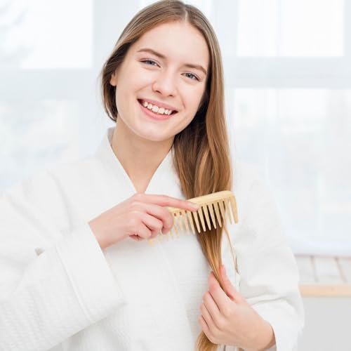 Natural Bamboo Anti-Static Hair & Beard Comb Set - Wide, Fine & Rat Tail
