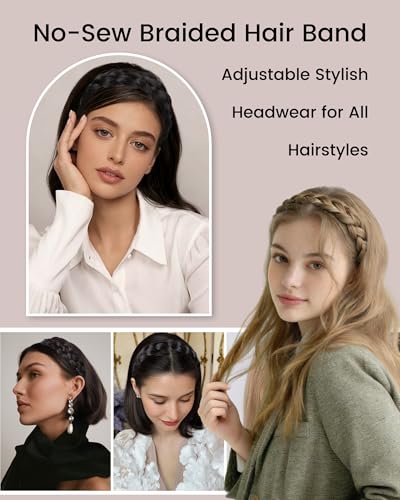 NAISIER Braided Hair Headband Set 30H/613 - 2 Pcs Chunky Wide Bands