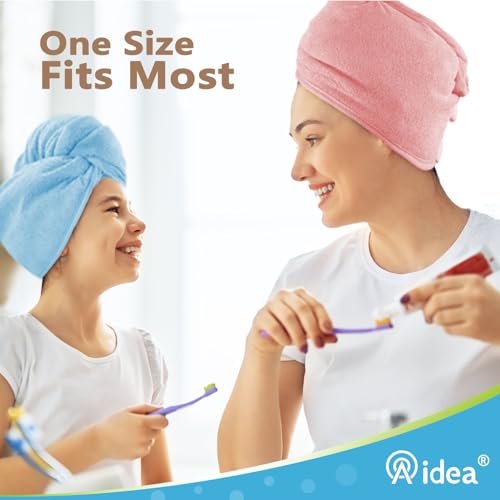 AIDEA Microfiber Hair Towel Wraps - 5 Pack Fast Drying for All Hair Types