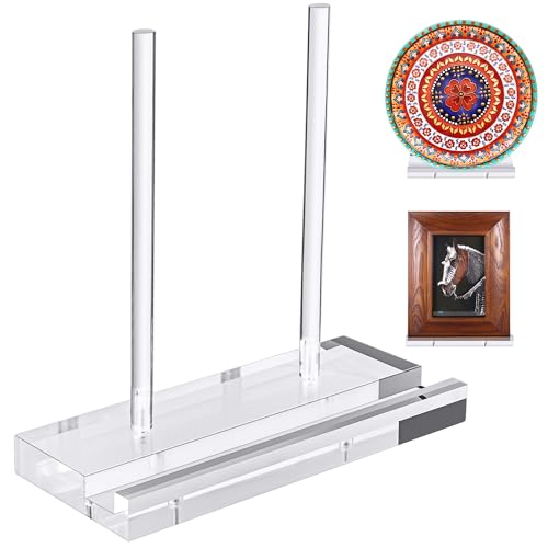 CHEPULA 10 Inch Acrylic Display Stand - Clear Easel for Plates & Art